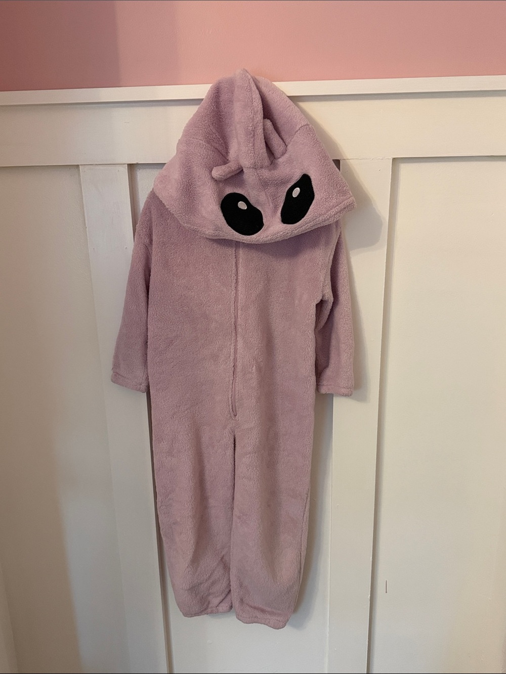 H&M Lilac Plush Alien Hooded One-Piece C#2
